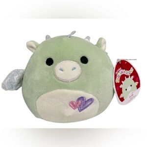 Squishmallows Drew the Valentines Dragon 5" NWT sparkly wings OG TAG